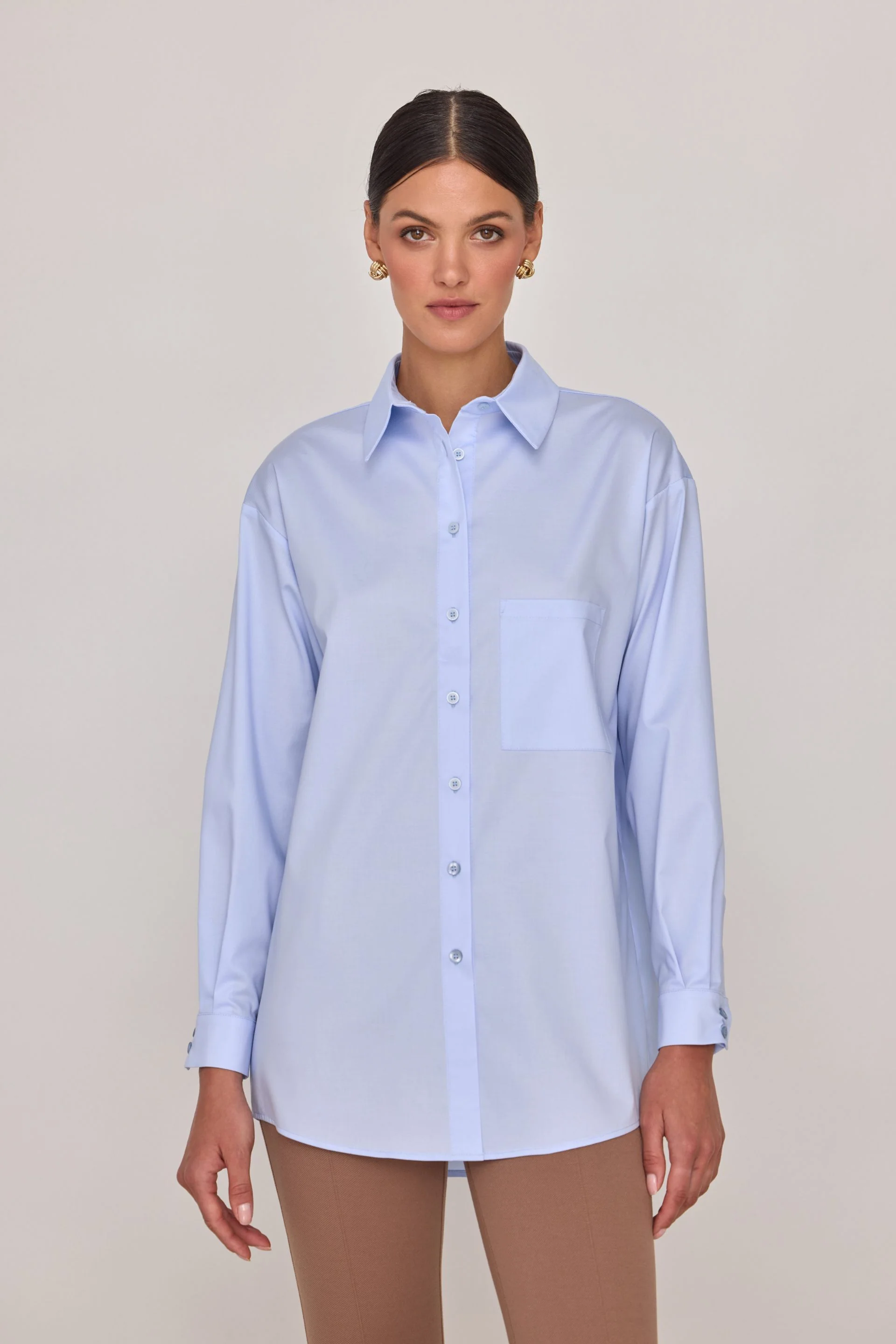 Bawełniana koszula oversize baby blue - Image 3