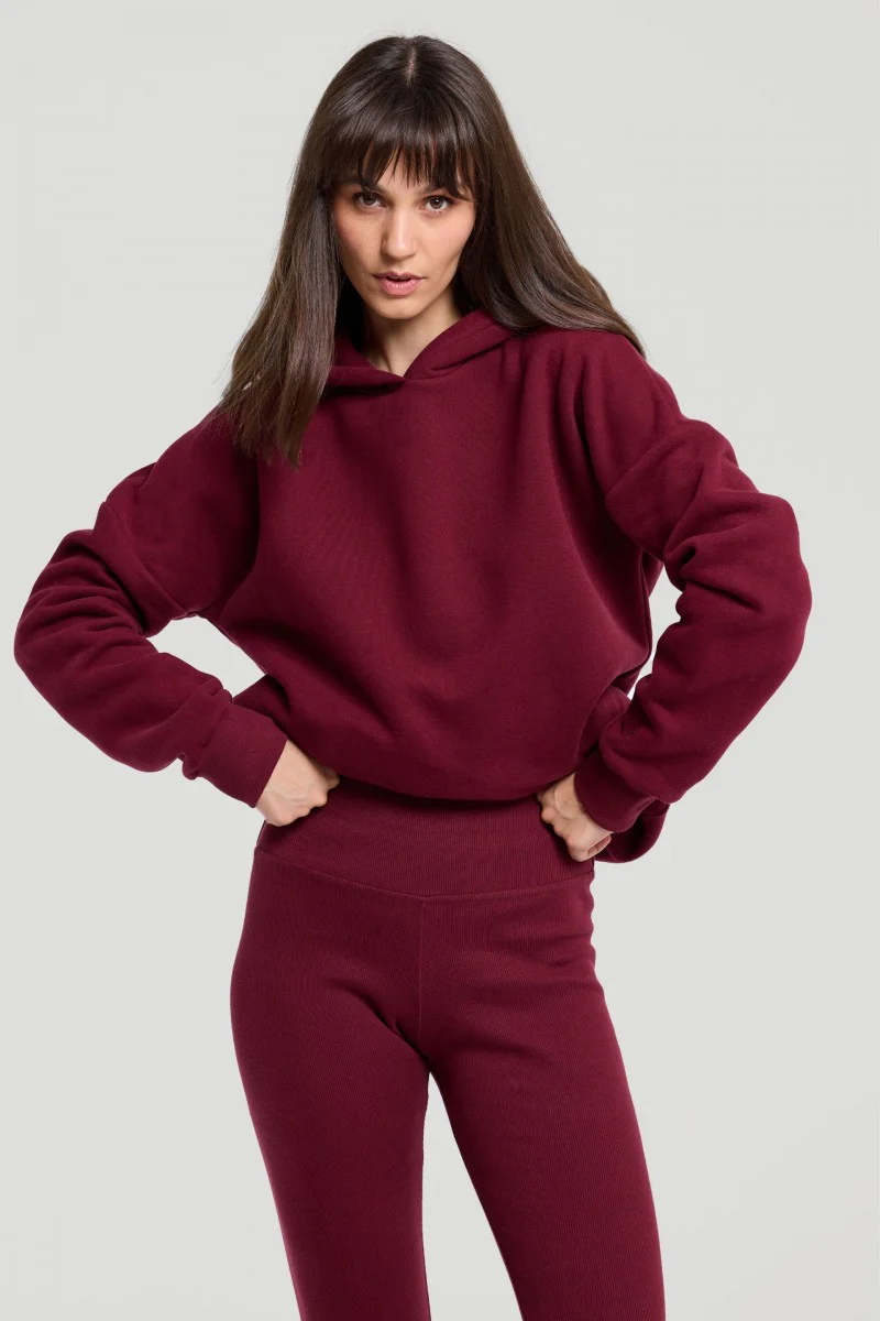 Bawełniane legginsy burgundowe - Image 3