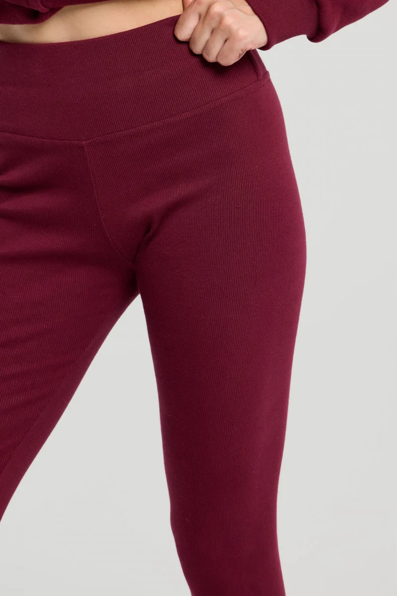 Bawełniane legginsy burgundowe - Image 4
