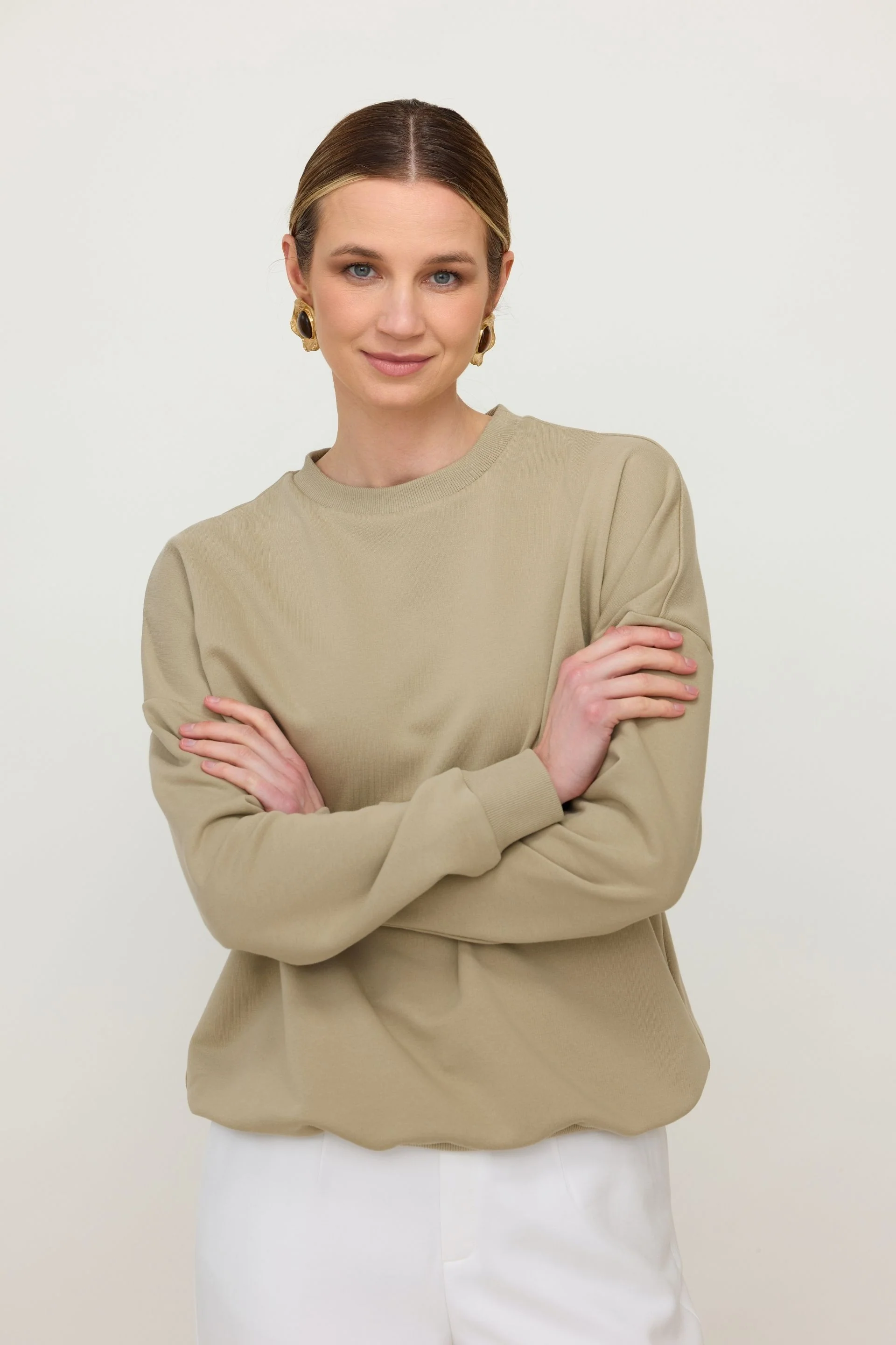 Bluza basic krem pistacjowy - Image 3