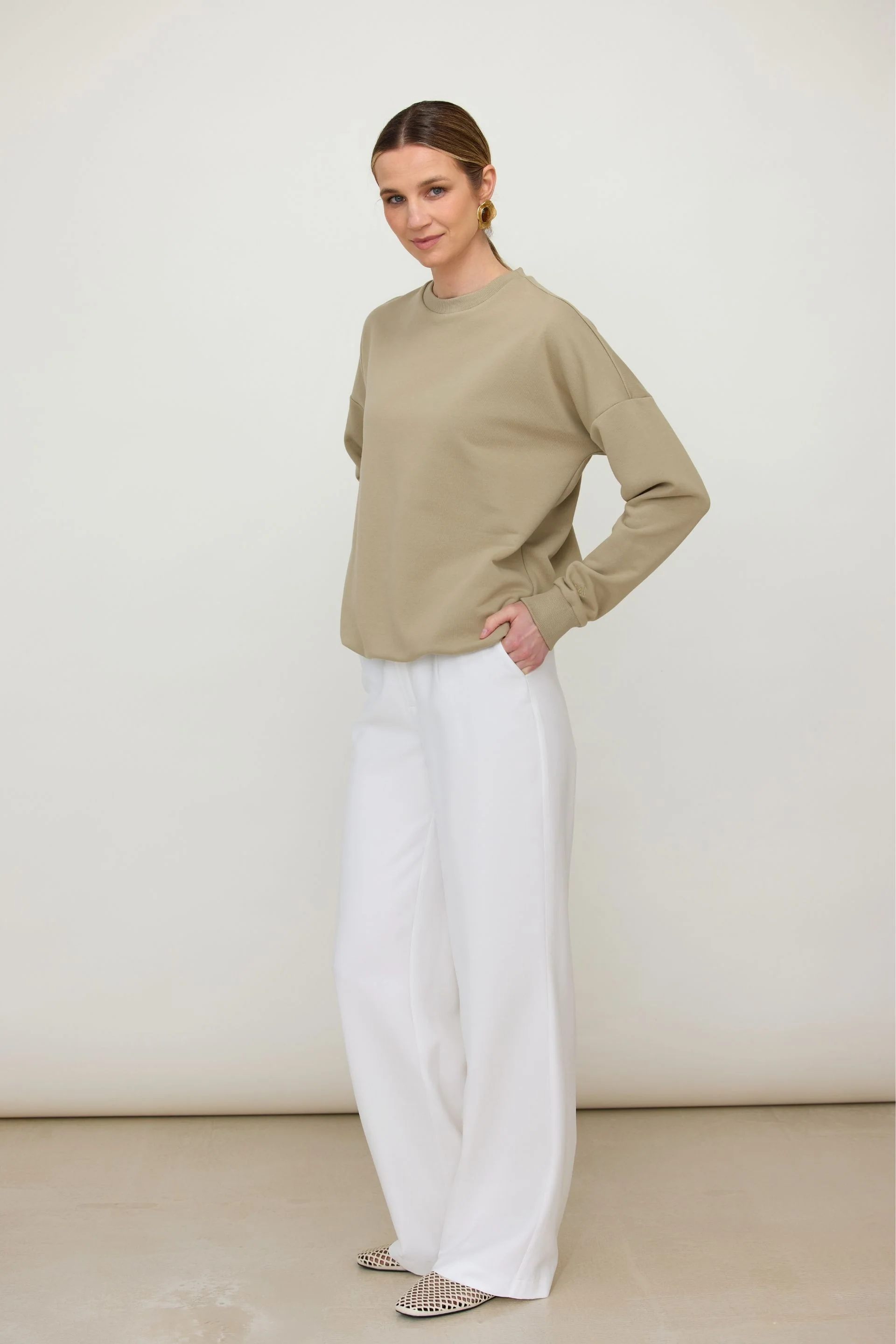 Bluza basic krem pistacjowy - Image 4