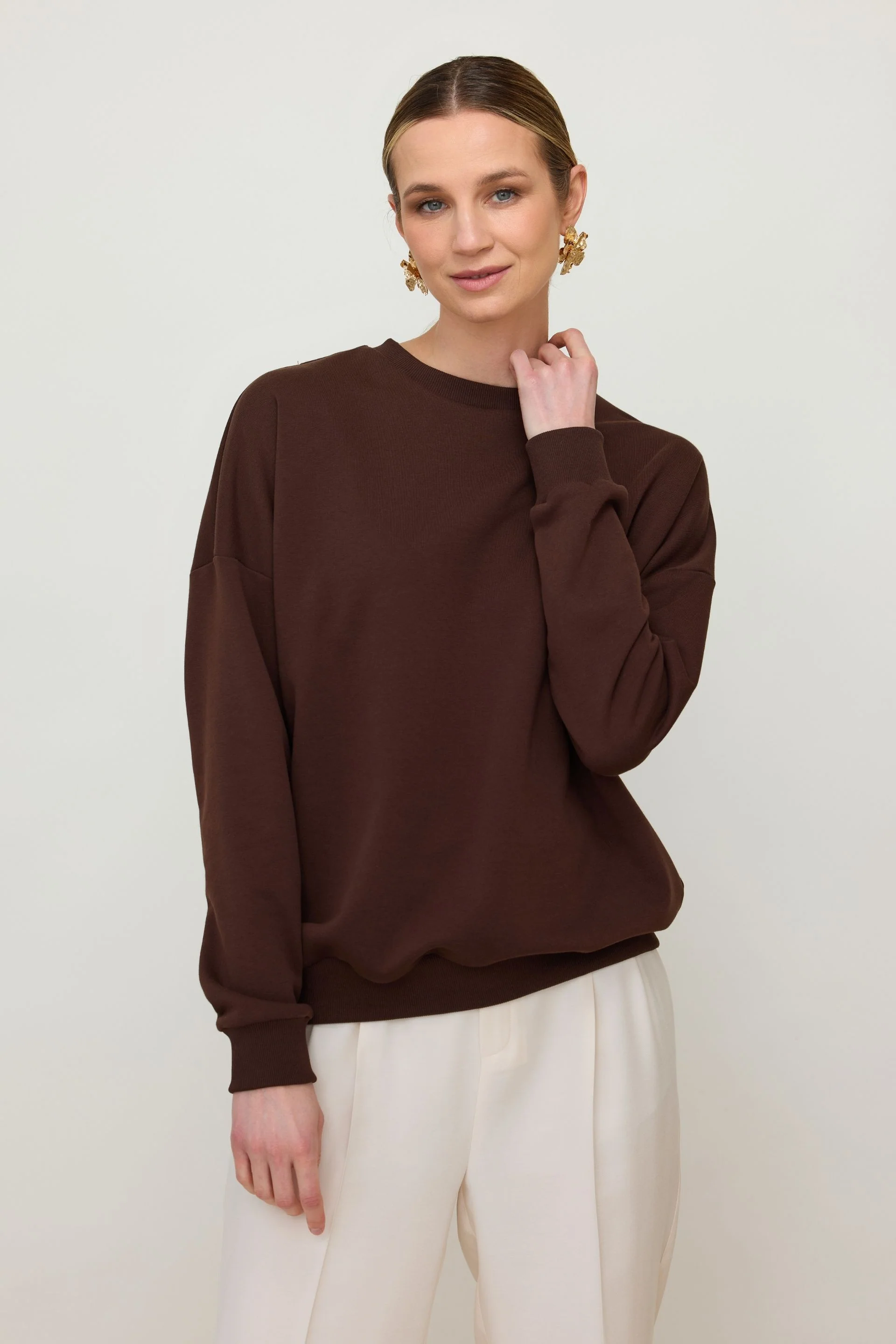 Bluza basic gorzka czekolada - Image 3
