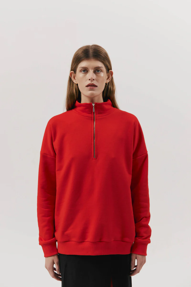 Bluza z zamkiem czerwona - Image 4