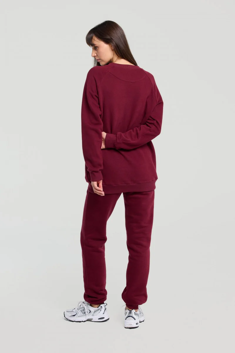 Klasyczna bluza dresowa burgund - Image 3