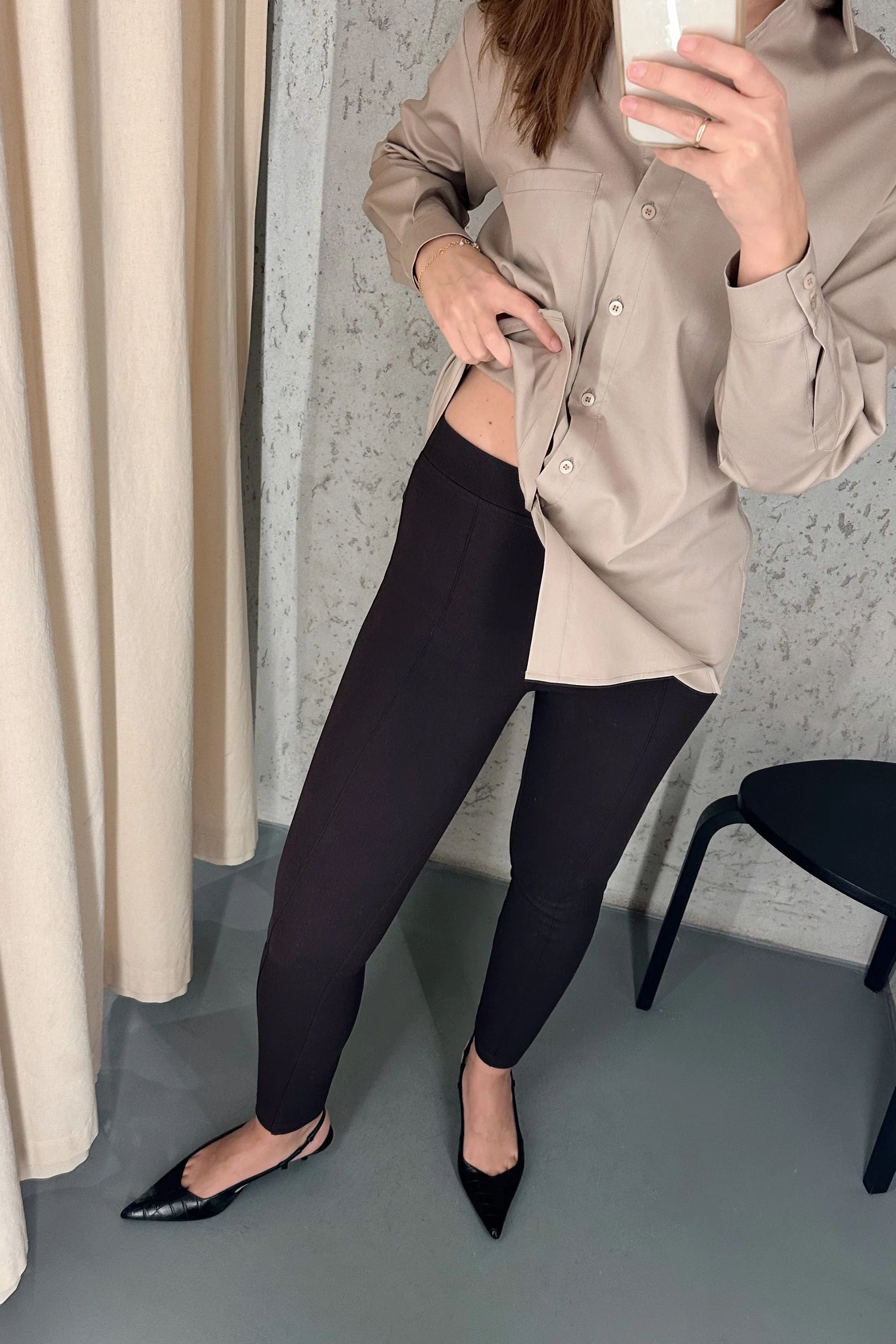 Legginsy z kantem z wiskozy czekolada - Image 3