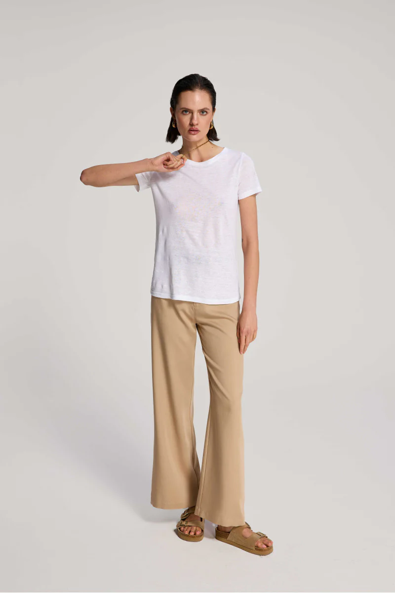 Lniany t-shirt biały - Image 3