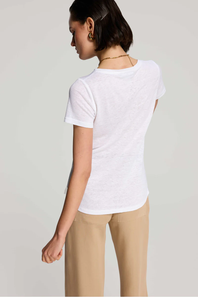 Lniany t-shirt biały - Image 4