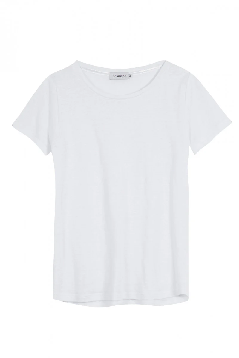Lniany t-shirt biały - Image 5