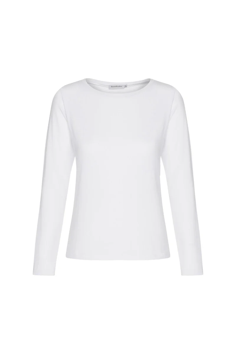 Longsleeve typu basic biały - Image 4