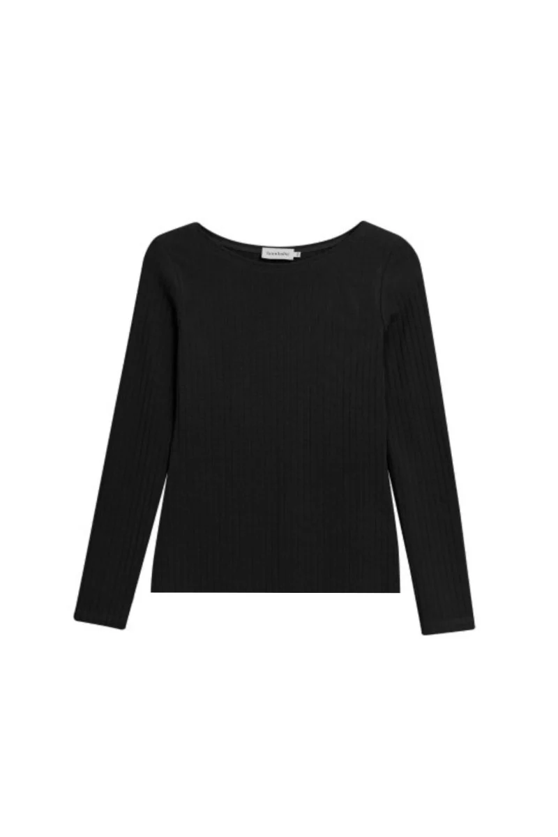 Longsleeve w prążek czarny - Image 4