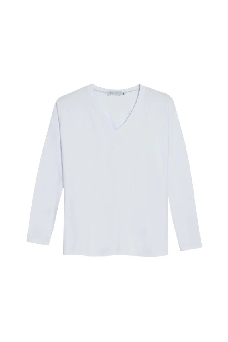 Longsleeve z dekoltem typu v czarny - Image 8