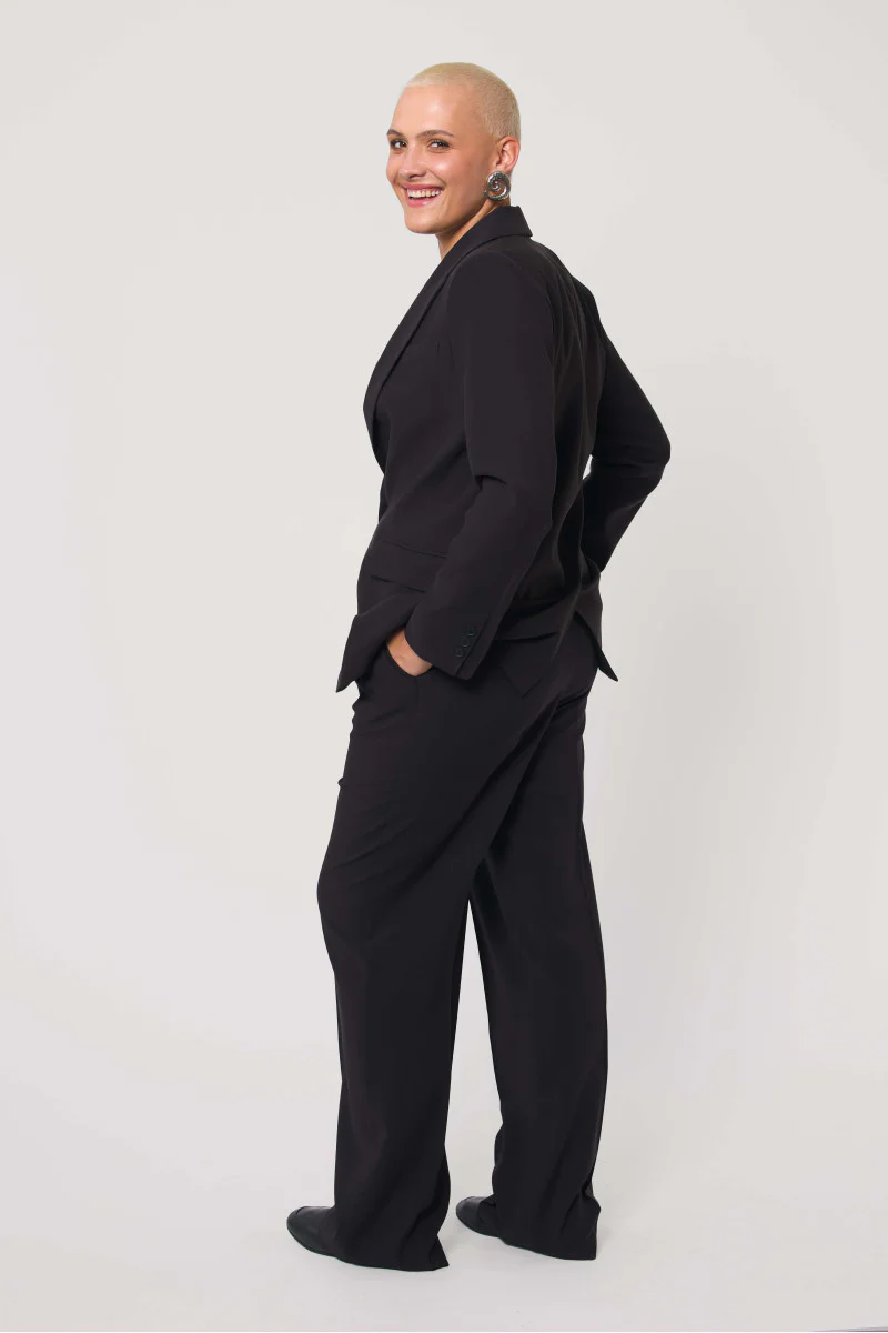 Marynarka typu oversize czarna - Image 3