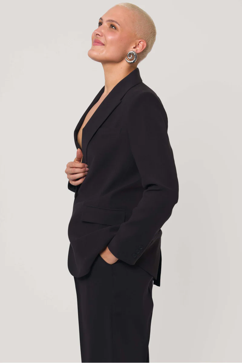 Marynarka typu oversize czarna - Image 5