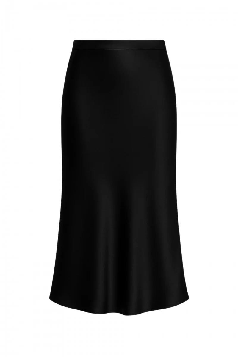 Spódnica satynowa midi czarna - Image 5