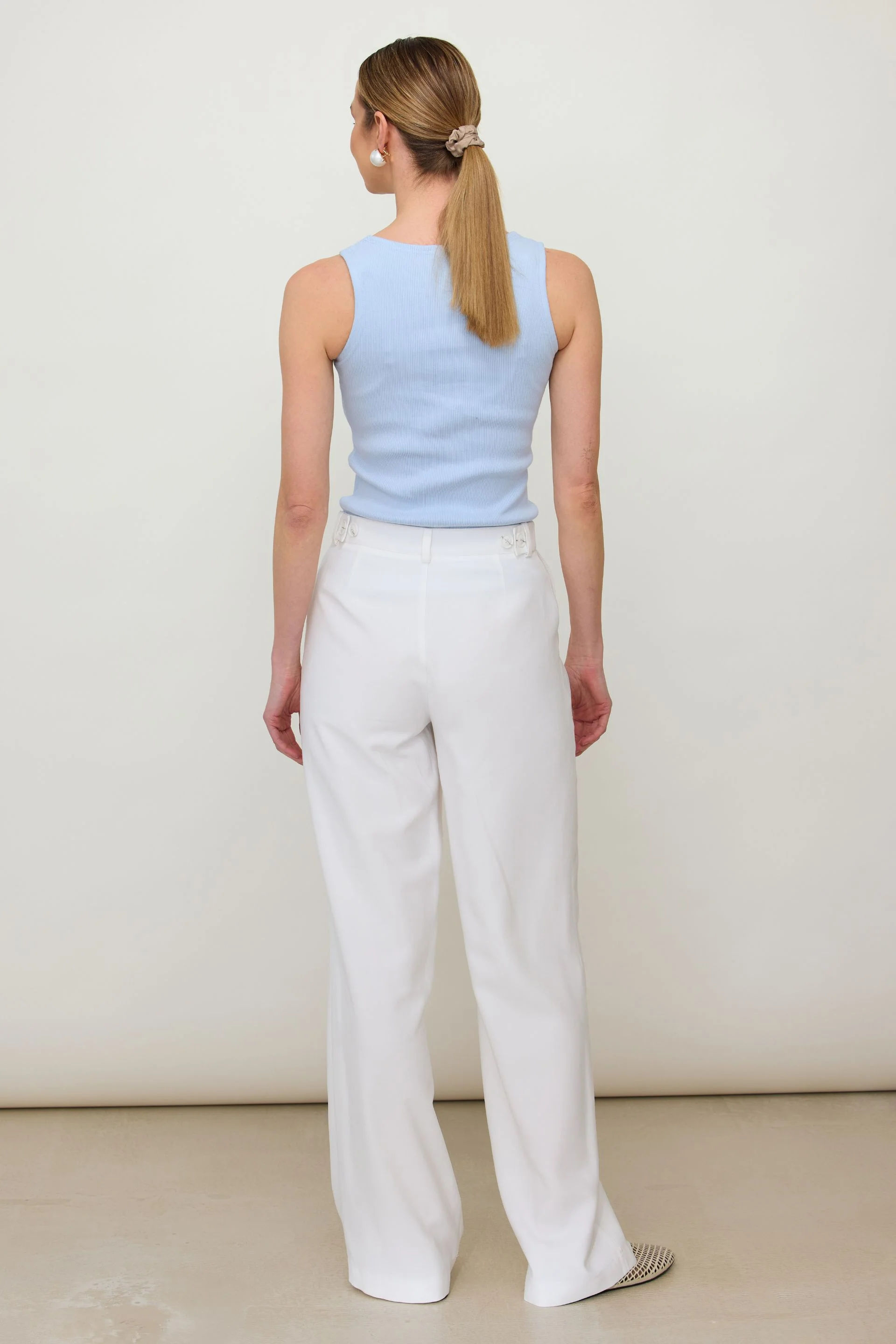 Top z prążkowanej bawełny baby blue - Image 4