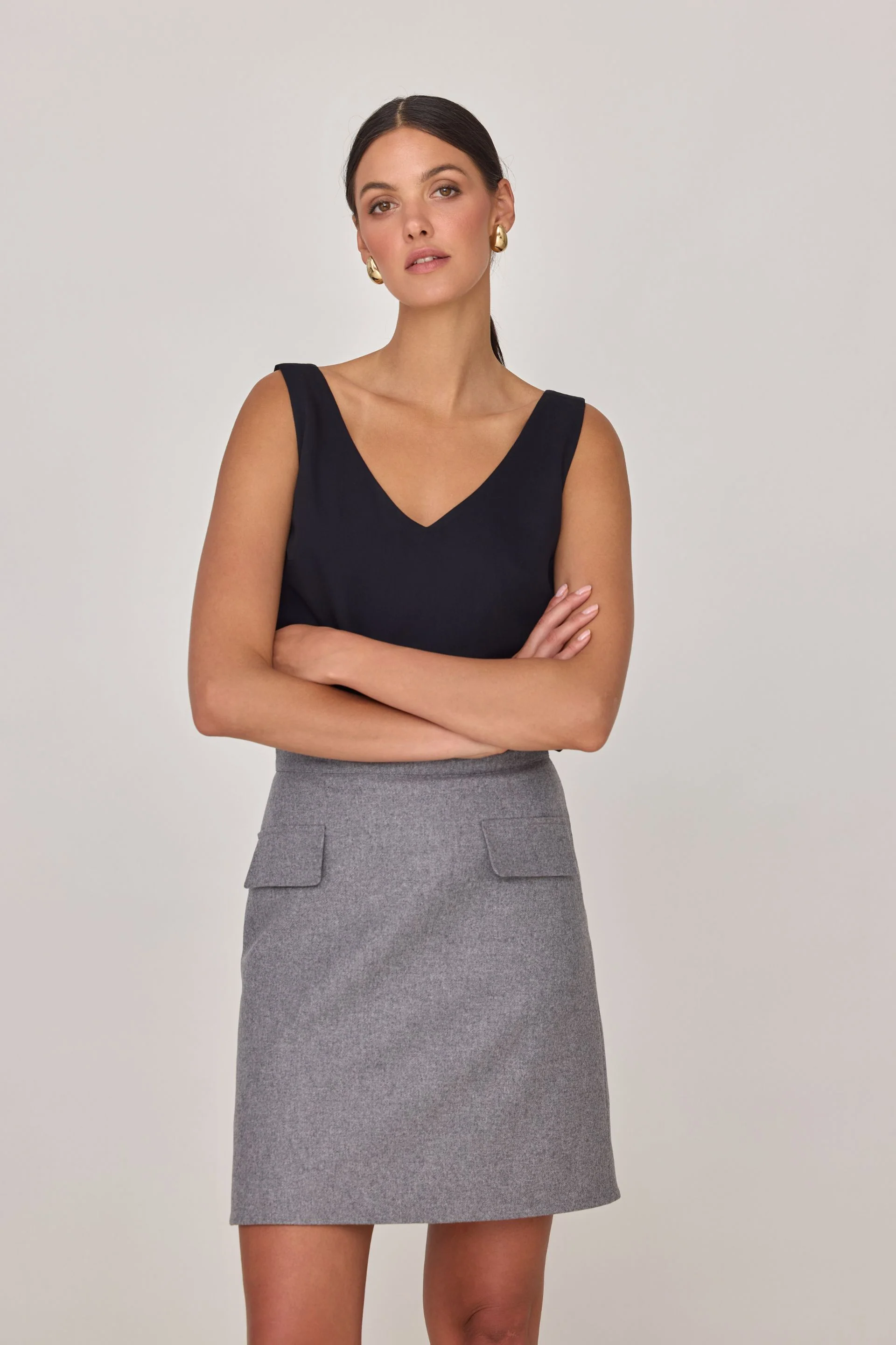 Wełniana spódnica szara - Image 2